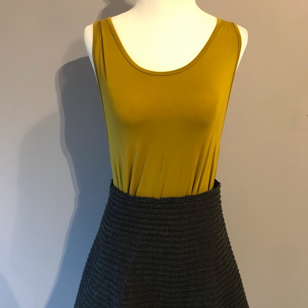 Jolie Los Angeles Mustard Longline Tank with Slit
